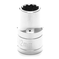 Performance Tool Chrome Socket, 1/2" Drive, 12mm, 12 Point, Shallow W32812